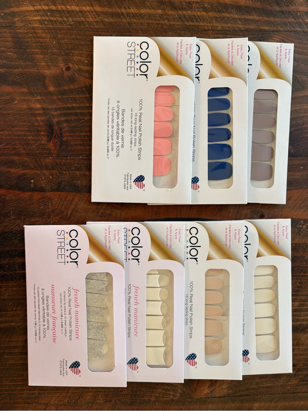 Color Street Assorted Pink, Blue, Nude & Glitter Press-On Nail Strips